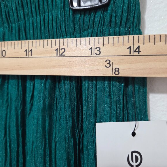 Love Poem 2pcs Emerald Green Crinkled Plissé Short Sleeve Wide Leg Pants Set - Picture 9 of 12